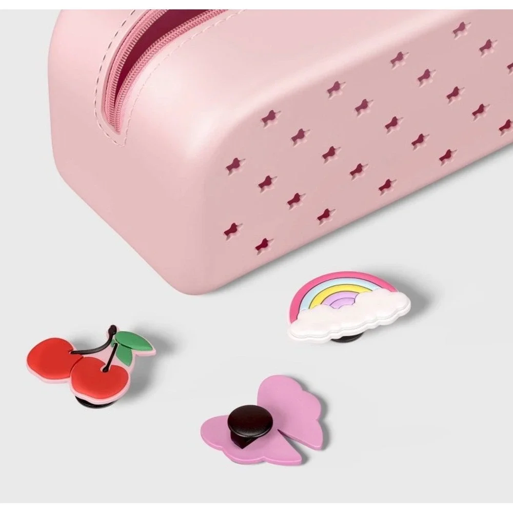 Crayola Marker Sharpener Pink Silicone Pencil Case Charms Strawberry Scissor Set